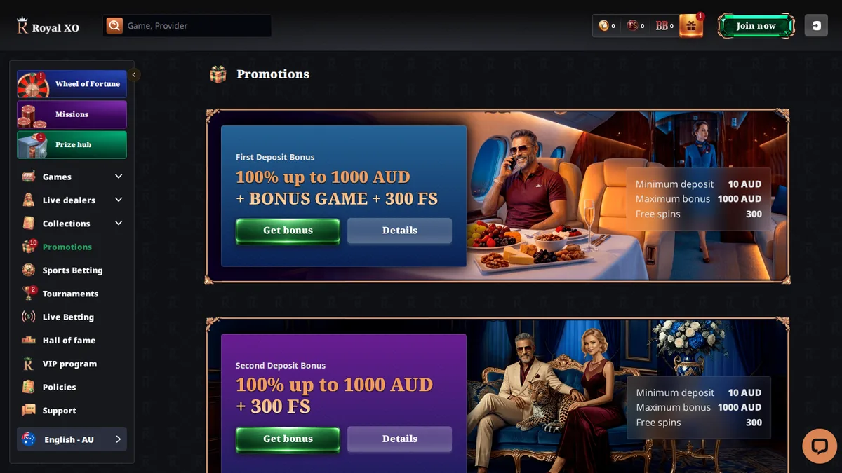 Royal XO Bonuses